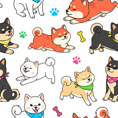 seamless pattern with funny dog