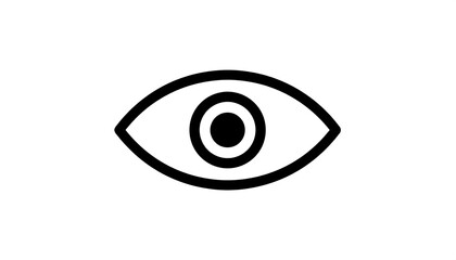 Simple Eye Icon, White Background, Graphic Design