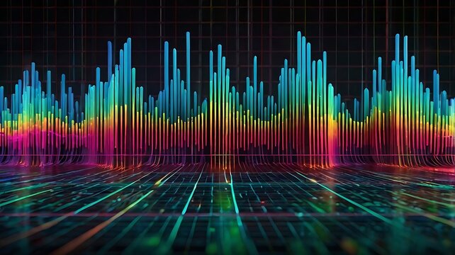 Vibrant Financial Chart Display In A Gradient Of Blue, Yellow, And Pink, Modern Vector Art.jpg