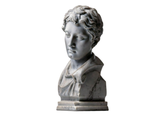 Sculpture on a white surface isolated on transparent or white background