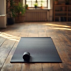 Minimalist Yoga Mat in a Bright Studio