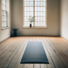 Minimalist Yoga Mat in a Bright Studio