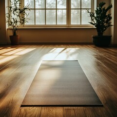 Minimalist Yoga Mat in a Bright Studio