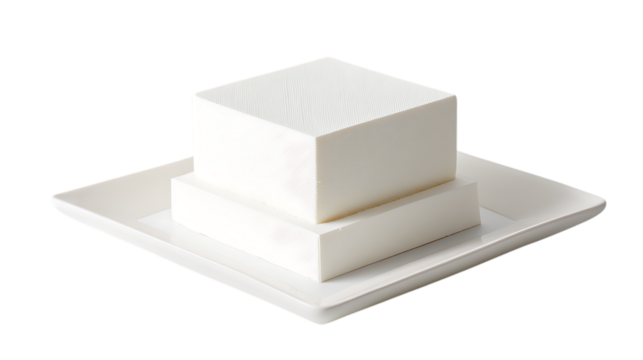 Simple square cake, minimal catalog style shot on bright white background