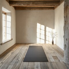 Minimalist Yoga Mat in a Bright Studio