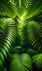 Lush Green Tropical Forest Path