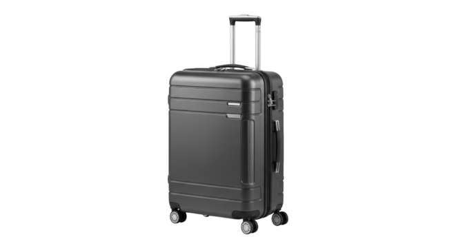 Durable Black Hardside Spinner Luggage with Telescopic Handle and Combination Lock for Travel