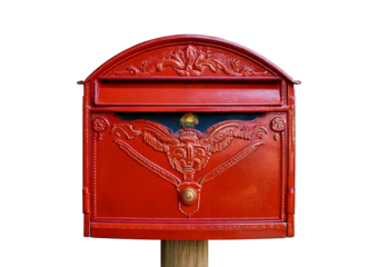 american style mail box isolated on transparent or white background