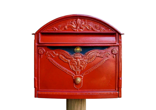 american style mail box isolated on transparent or white background