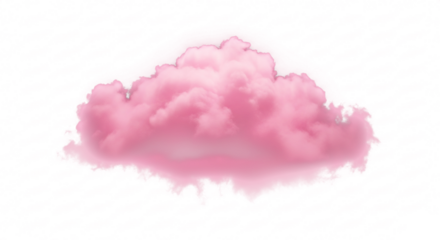 Pink Cloud on White Background