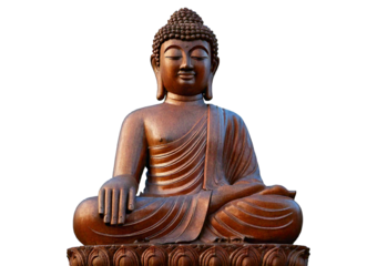 Buddha statue isolated on transparent or white background