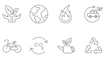 vector set of ecology icons