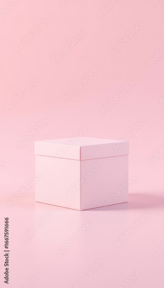 Poster square box with lid displayed on matching surface and soft backdrop provides ample space for adding 