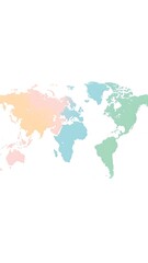 Fototapeta premium Pastel World Map, Geographic Divisions