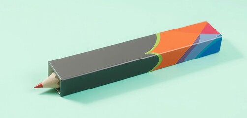 Compact colorful pencil box mockup, ideal for branding, design, art supplies