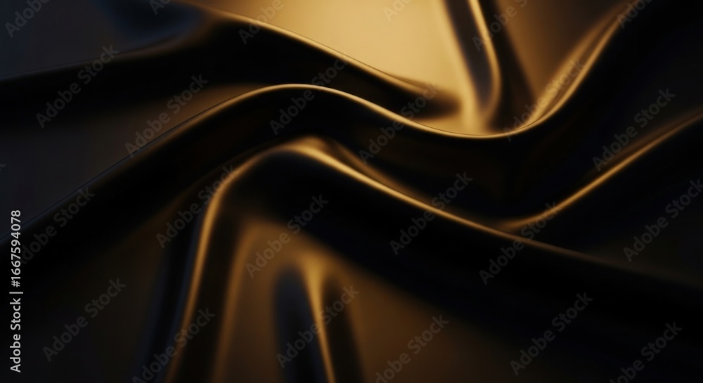 Aufkleber abstract close up of dark fabric with golden highlights creating a swirling pattern of light and sha