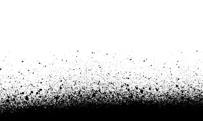 Black Spray Paint Texture, Grunge Gradient Ink Splatter Dust Effect, Abstract Grainy Border, PNG Transparent Background

