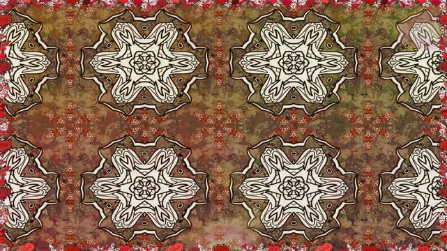 seamless pattern with red flowers