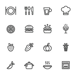 Food and kitchen icons plate cutlery