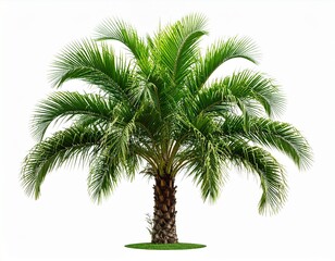 Obraz premium Tropical Palm Tree with Arching Fronds and Textured Trunk