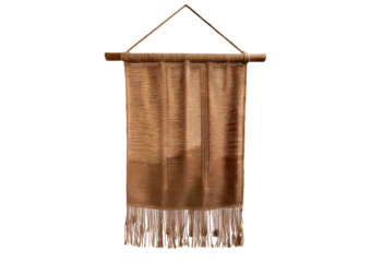 Rustic Hanging Tapestry with Natural Textures isolated on transparent or white background