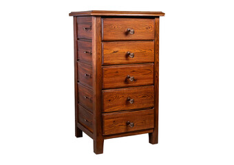 Rustic Wooden Chest of Drawers isolated on transparent or white background