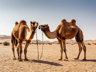 camels in the desert