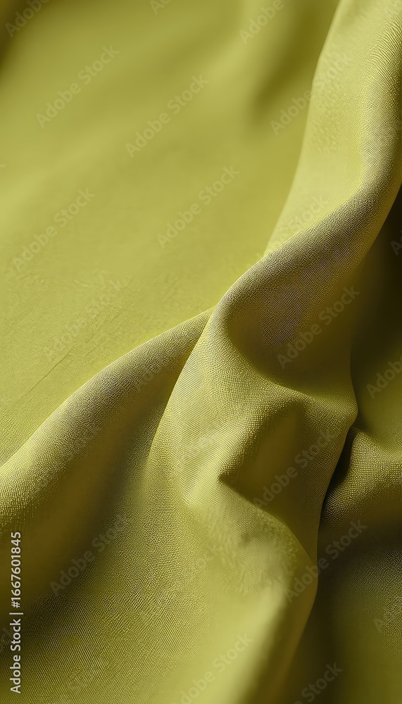 Poster softly folded light green textile backdrop with delicate texture and subtle light play in a close-up