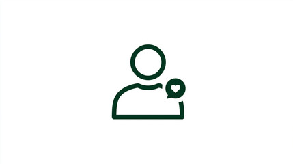 User Interaction Heart Icon for Social Media, Engagement, Design