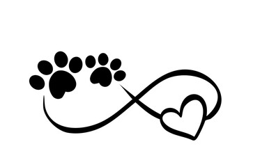 Paw with Infinity and Heart

