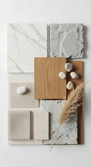 Material samples, neutral tones
