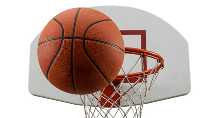 Naklejka premium Sports basket with ball isolated object 