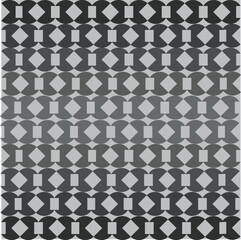 Seamless Geometric Retro Pattern with Monochrome Circles and Diamonds