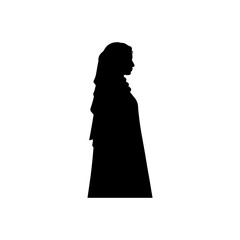 Arab girl silhouette vector flat illustration design.