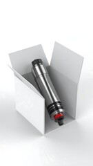 Fototapeta premium Cylinder Unboxing White Box, Studio Setting