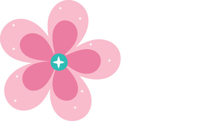 pink flower on white background,Pink Flower Vector Illustration,Pink Blossom Clipart,Hand Drawn Pink Floral Design.
