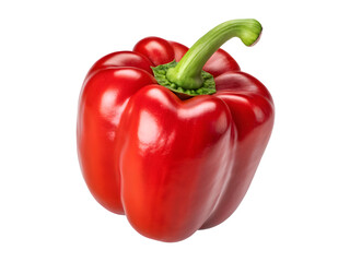 Vibrant red bell pepper isolated on black background