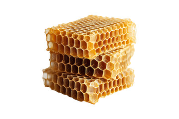 Honeycomb Beeswax Structure Isolated on a Transparent Background