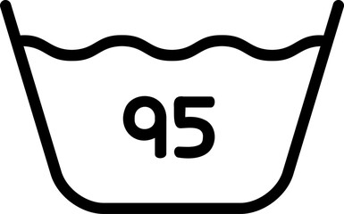 Laundry icon. 95°C boil wash