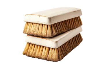 Wooden Cleaning Brush Brooms Isolated on a Transparent Background