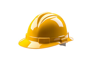 Fototapeta premium Yellow Construction Safety Helmet Isolated on a Transparent Background