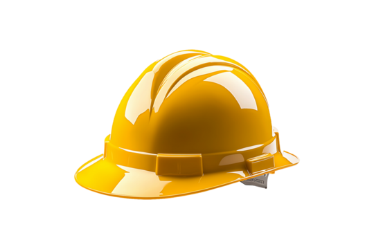 Yellow Construction Safety Helmet Isolated on a Transparent Background