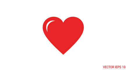 Obraz premium Simple Red Heart Icon - A Classic Symbol of Love and Affection