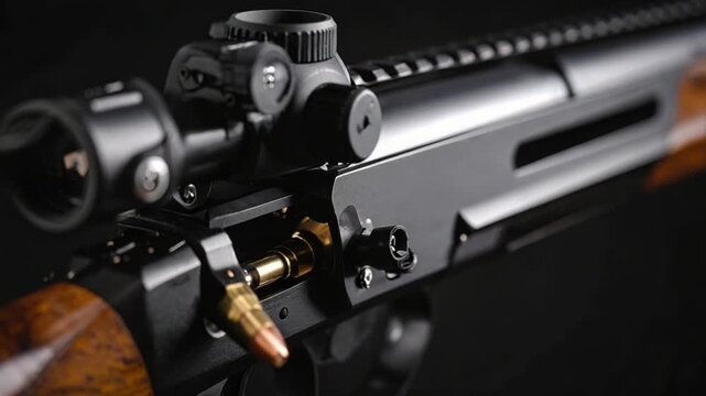 Rifle closeup with red dot sight