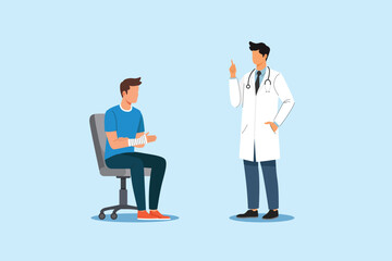 the doctor will inject the patient. Vector flat design isolated