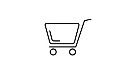 Glitchy shopping cart icon displaying colorful digital artifacts against a black background representing online retail and e-commerce