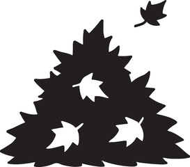Autumn leaf pile silhouette vector, perfect for fall, nature, and seasonal-themed designs.