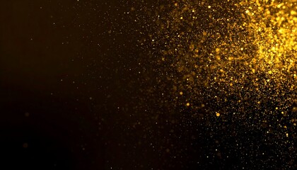 Obraz premium Golden Glitter Burst, Dark Background