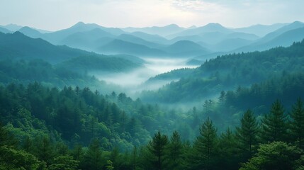 Fototapeta premium mountain landscape with fog