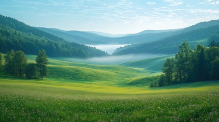 Fototapeta premium mountain landscape with green grass